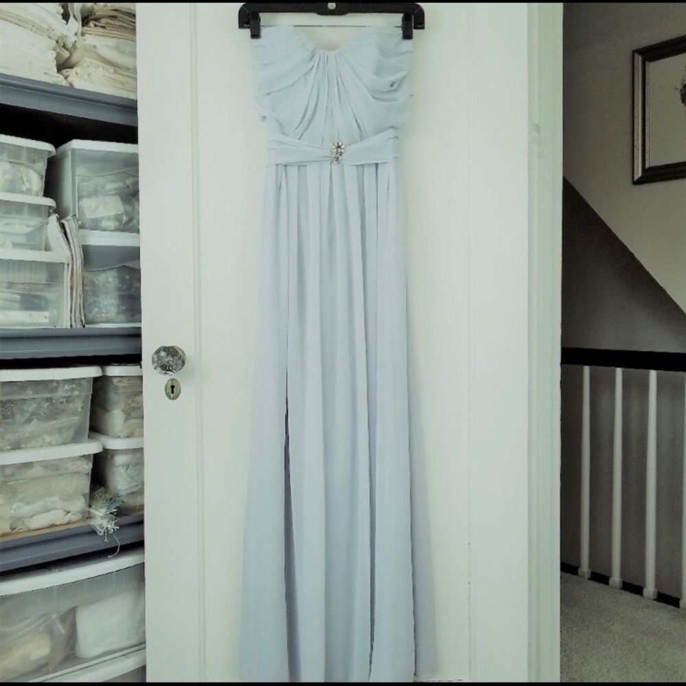 Powder blue chiffon gown